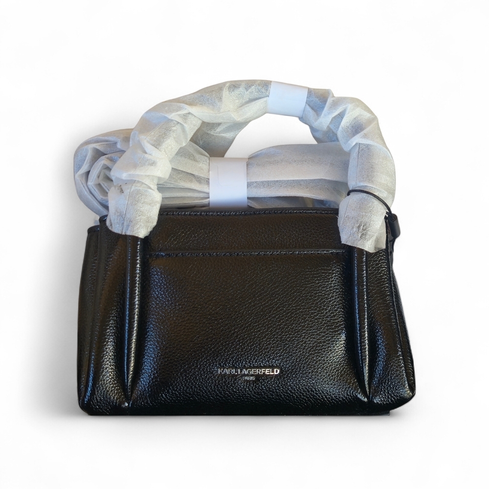 Karl Lagerfeld Paris Nouvelle Satchel, Black With Removable Crossbody Strap